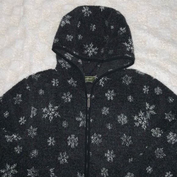 Women’s Eddie Bauer Hooded Snowflake Fleece Jacket • Large - Picture 2 of 16